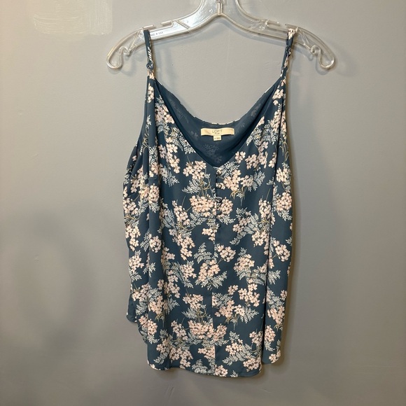 LOFT plus Floral Camisole in Blue and White plus size 18 - Picture 5 of 8